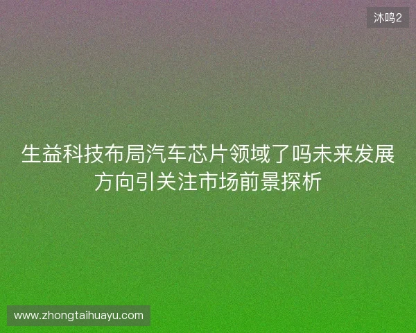 生益科技布局汽车芯片领域了吗未来发展方向引关注市场前景探析